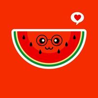 watermelon flat design vector illustration