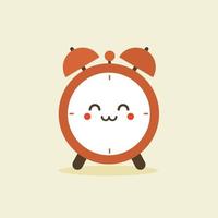 cute and kawaii character of alarm clock. Cute smiling happy alarm time clock. Vector flat cartoon character illustration icon design