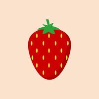 Ilustración de vector de diseño plano de fresa. icono de icono plano de fresa. símbolo de fruta roja. signo de granja. elemento de diseño de logotipo