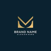 Abstract letter logo with initial M, modern, golden, unique, Premium Vector part 4