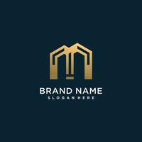 Abstract letter logo with initial M, modern, golden, unique, Premium Vector part 5