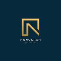 Monogram letter logo with initial N with creative concept Premium Vector part 9