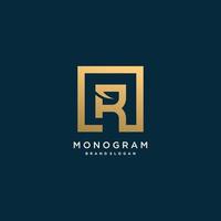 logotipo de letra con r inicial con concepto de monograma creativo vector premium parte 8