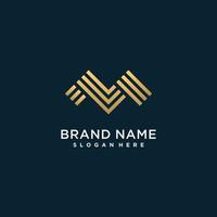 Abstract letter logo with initial M, modern, golden, unique, Premium Vector part 3