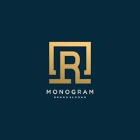 logotipo de letra con r inicial con concepto de monograma creativo vector premium parte 10