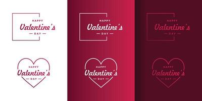 Happy valentine's vector template with cool and unique concept, valentine, happy, circle, frame, Premium Vector