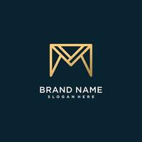 Abstract letter logo with initial M, modern, golden, unique, Premium Vector part 6