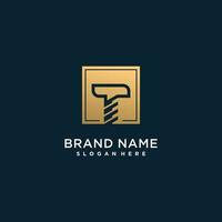 letter T logo with golden creative concept for company or person Premium Vector part 7