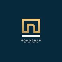 Monogram letter logo with initial N with creative concept Premium Vector part 8