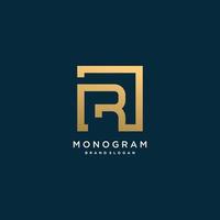 logotipo de letra con r inicial con concepto de monograma creativo vector premium parte 6