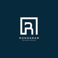 logotipo de letra con r inicial con concepto de monograma creativo vector premium parte 7