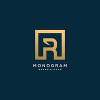 logotipo de letra con r inicial con concepto de monograma creativo vector premium parte 5