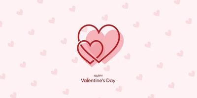 Cute valentine background with modern style, love, heart, couple, Premium Vector