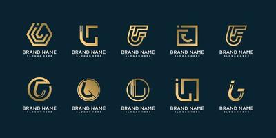 Set of letter logo collection with initial J for company with creative concept Premium Vector