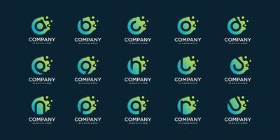 Set of molecule letter logo with modern abstract concept for company or person Premium Vector