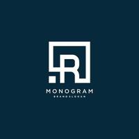 logotipo de letra con r inicial con concepto de monograma creativo vector premium parte 4