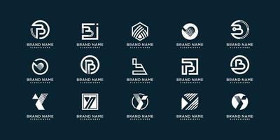 Set of letter logo collection with initial b and y for company or person Premium Vector