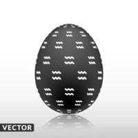 huevo de pascua negro con patrón exótico, vector, ilustración. vector