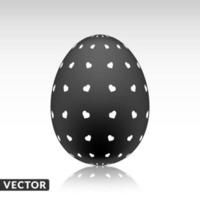 huevo de pascua negro con patrón exótico, vector, ilustración. vector