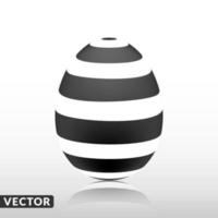 huevo de pascua negro con patrón exótico, vector, ilustración. vector