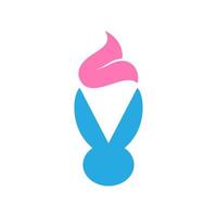 Bunny ice cream icon design vector