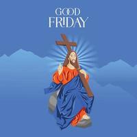 Good Friday, vector illustration of Jesus Christ Crucifixion.