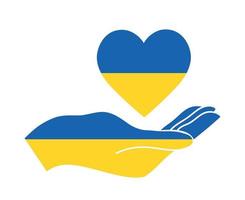 Ukraine Emblem Flag And Hand Symbol National Europe Abstract Vector Design