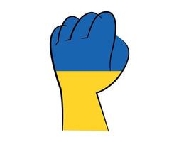 Abstract Ukraine National Europe Hand Emblem Flag Symbol Vector Design