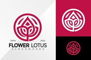 Flower Lotus Cosmetic Logo Design Vector illustration template