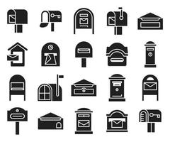 mailbox icons set vector