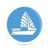 sailing ship in blue icon vector