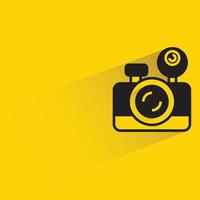 camera on yellow background vector