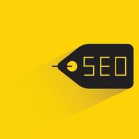 icono de etiqueta seo sobre fondo amarillo vector