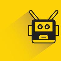 robot icon yellow background vector