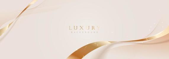 Abstract luxury gold background. Modern golden line wave design template. Premium soft cream with elegant geometric banner vector illustration