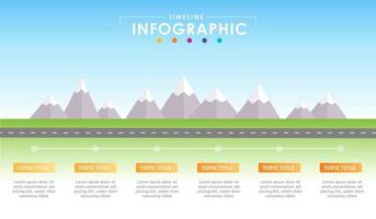 plantilla infográfica para negocios. Diagrama de línea de tiempo moderno de 5 pasos, infografía vectorial de presentación. vector