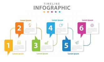 Infographic template for business. 6 steps Modern Timeline diagram with line graph, presentation vector infographic.