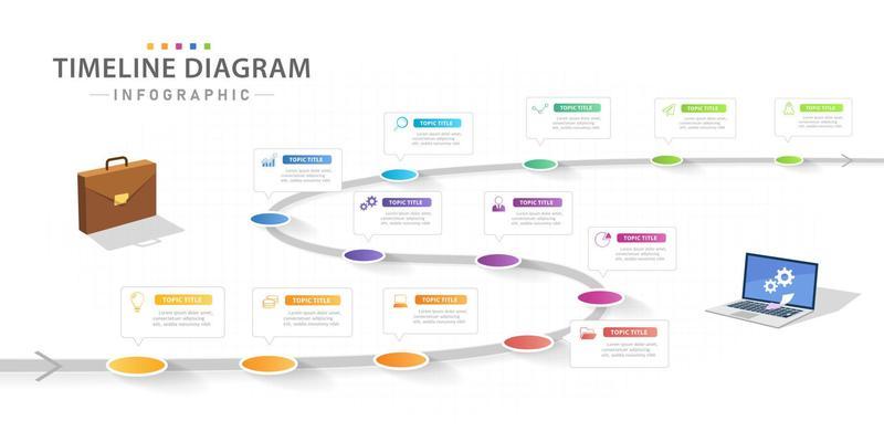 Infographic template for business. 12 Months modern Timeline diagram calendar with dialogs, presentation vector infographic.