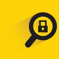 magnifier and key icon on yellow background vector