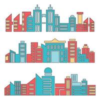 paisaje urbano conjunto ilustración vectorial vector