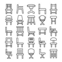 chair, armchair furniture icons vector