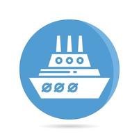 vessel in blue button icon vector