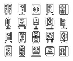 loudspeaker icons set line art vector