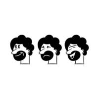 beard man character icons set vector