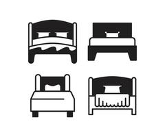 cama, iconos, vector, ilustración vector