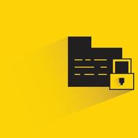 folder security icon on yellow background vector