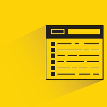 icono web y código sobre fondo amarillo vector