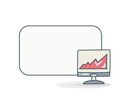 computer graph and blank board vector illustration