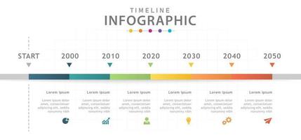 plantilla infográfica para negocios. Diagrama de línea de tiempo moderno de 6 pasos, infografía vectorial de presentación. vector