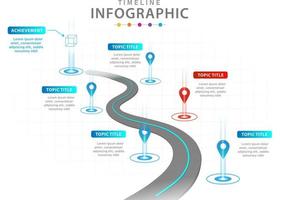 Infographic template for business. 6 Steps Modern Timeline diagram with roadmap, presentation vector infographic.